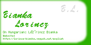 bianka lorincz business card